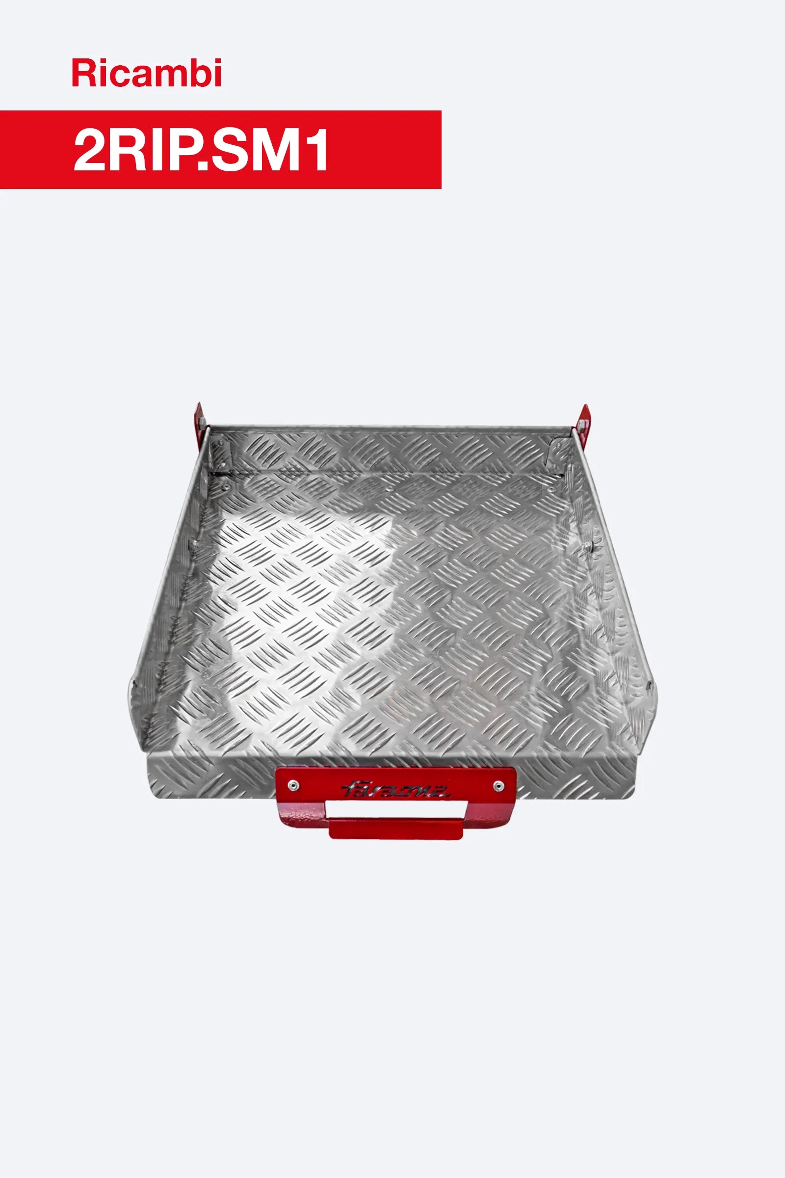 Ripiano alluminio sagomato per scale PL 2RIP.SM1 per scale professionali in alluminio a forbice con piattaforma PL. Ricambio originale Faraone.
