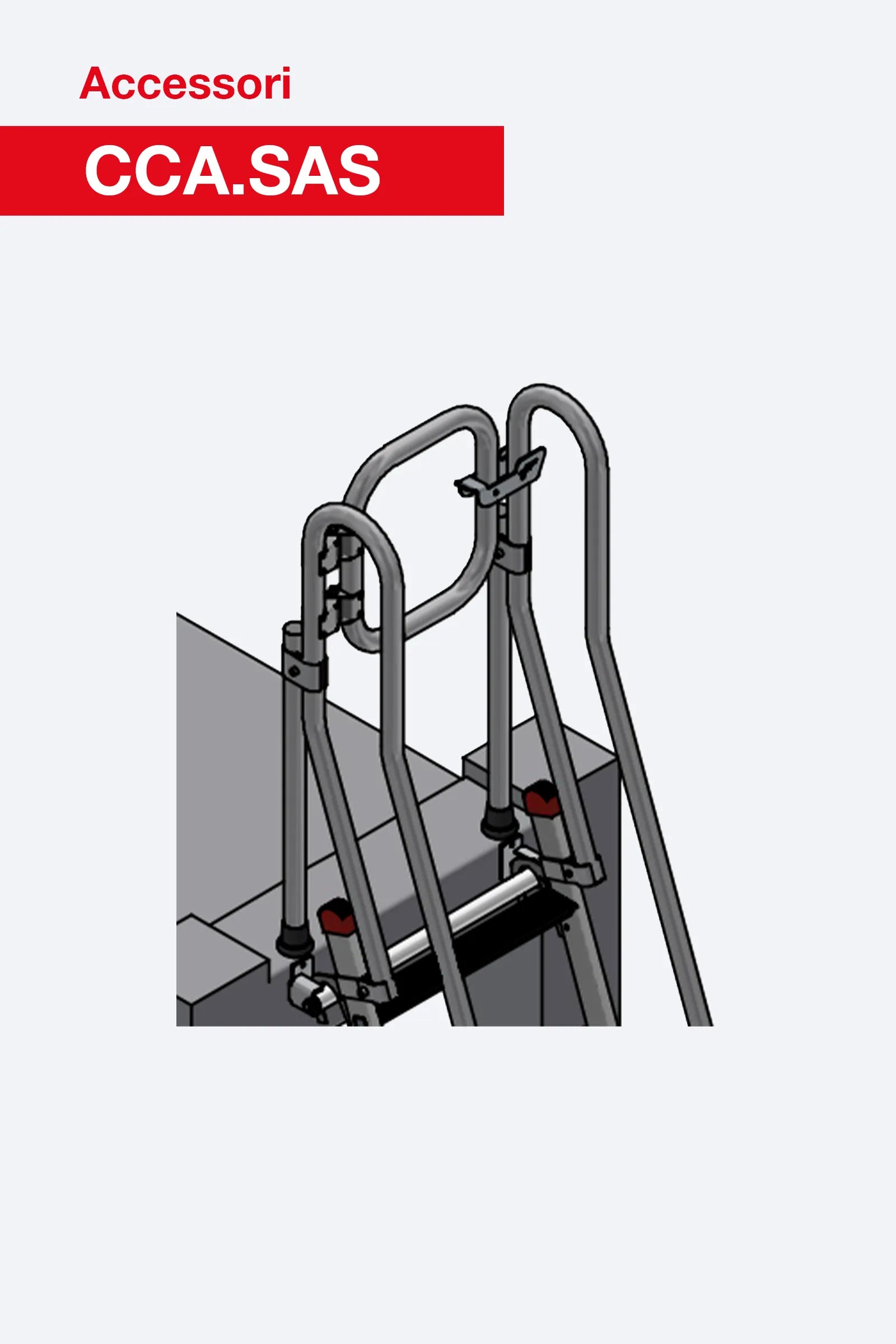 Illustrazione tecnica chiusura accesso CCA.SAS Faraone per scale professionali in appoggio SAS