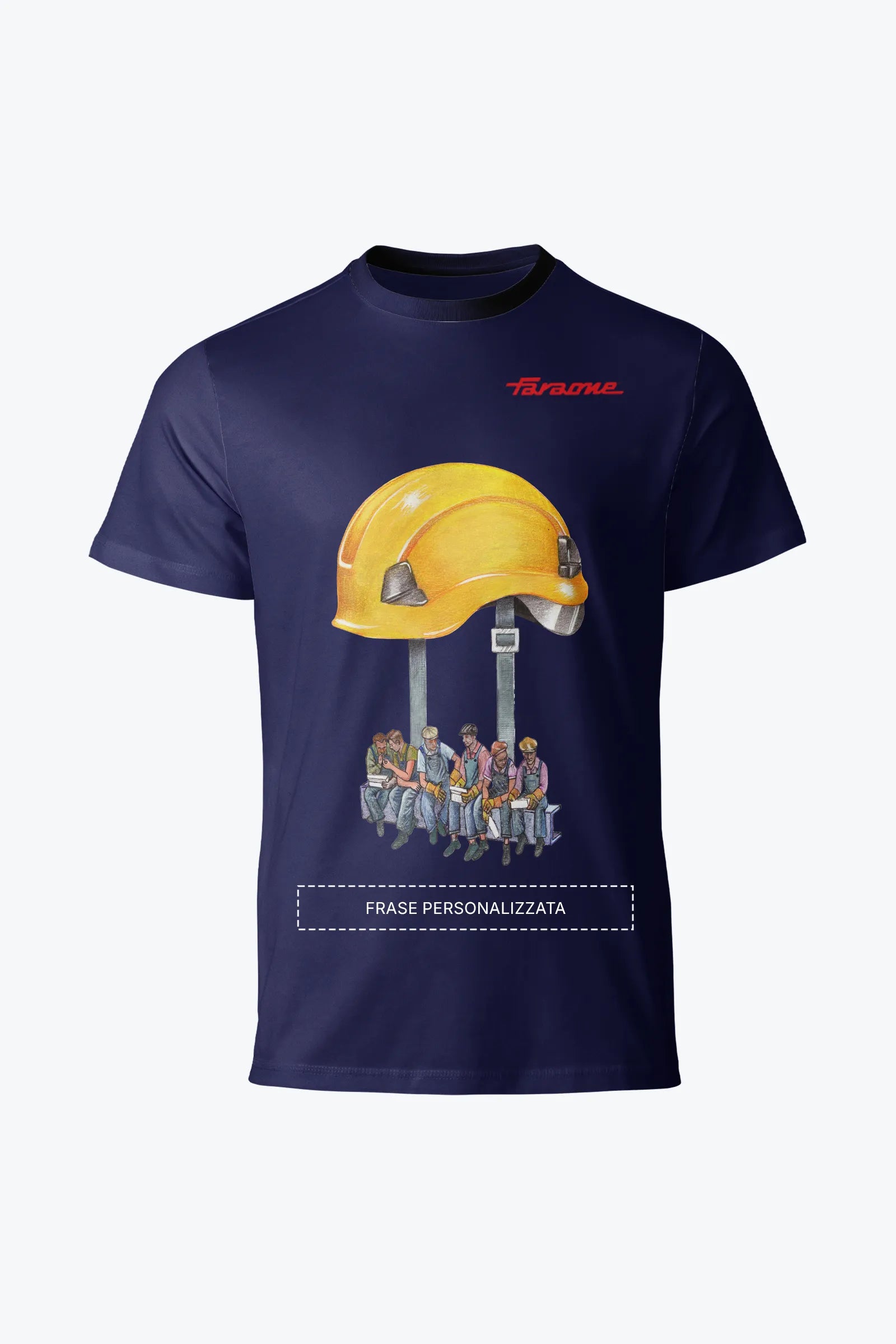T-shirt cotone blu TS03 Safety Break Faraone collezione Safety at Work