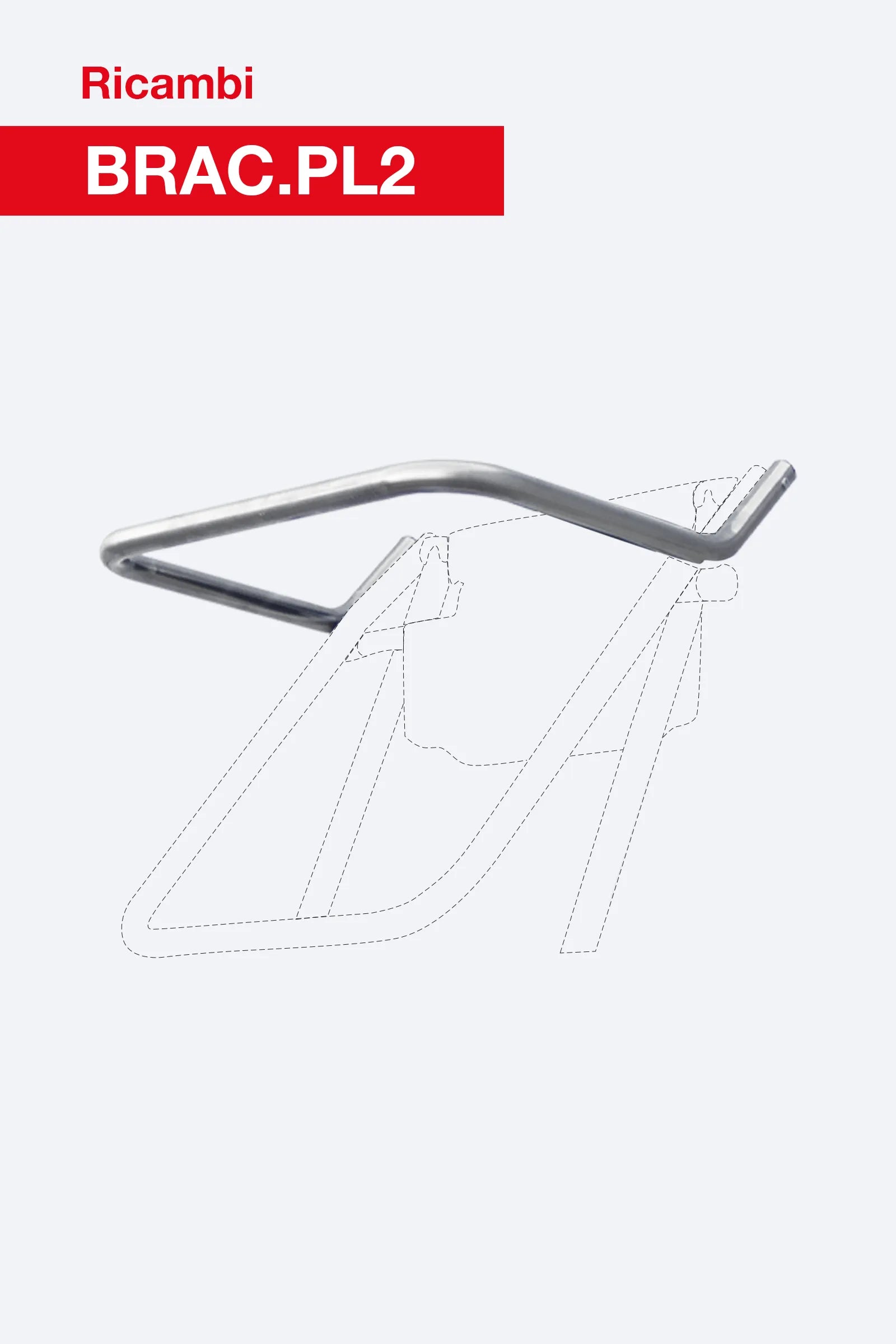 Protezione superiore parapetto per scale PL BRAC.PL2 per scale professionali in alluminio a forbice con piattaforma PL. Ricambio originale Faraone.