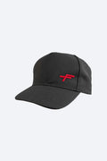Cappello con visiera unisex nero Faraone con logo F rosso ricamato