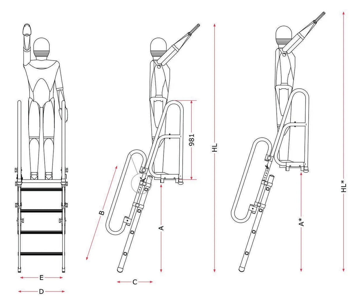 Immagine della scheda tecnica del prodotto SCR – Scala professionale in alluminio singola in appoggio per accesso camion
