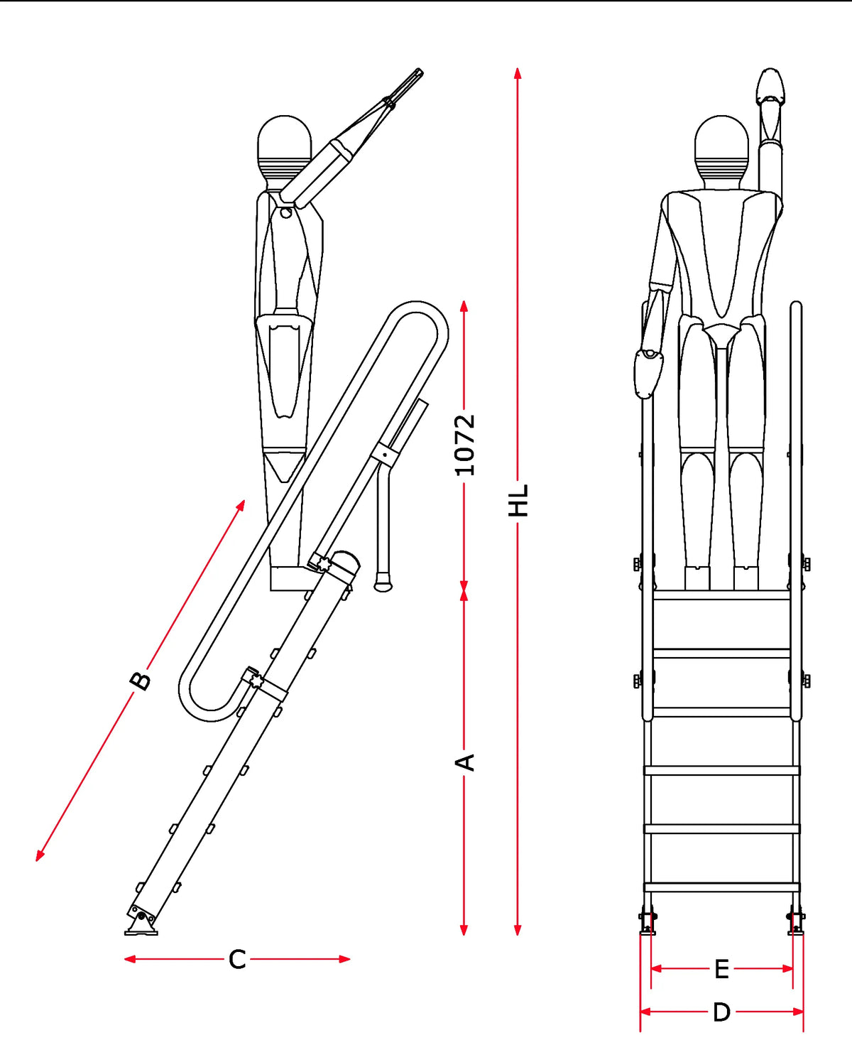 Immagine della scheda tecnica del prodotto SCRB – Scala professionale in alluminio singola in appoggio