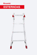 Elemento esterno ESTERNO4S per scala professionale in alluminio multiuso telescopica TELES.T4S con gradino chiodato. Ricambio strutturale originale Faraone.