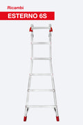 Elemento esterno ESTERNO6S per scala professionale in alluminio multiuso telescopica TELES.T6S con gradino chiodato. Ricambio originale Faraone.
