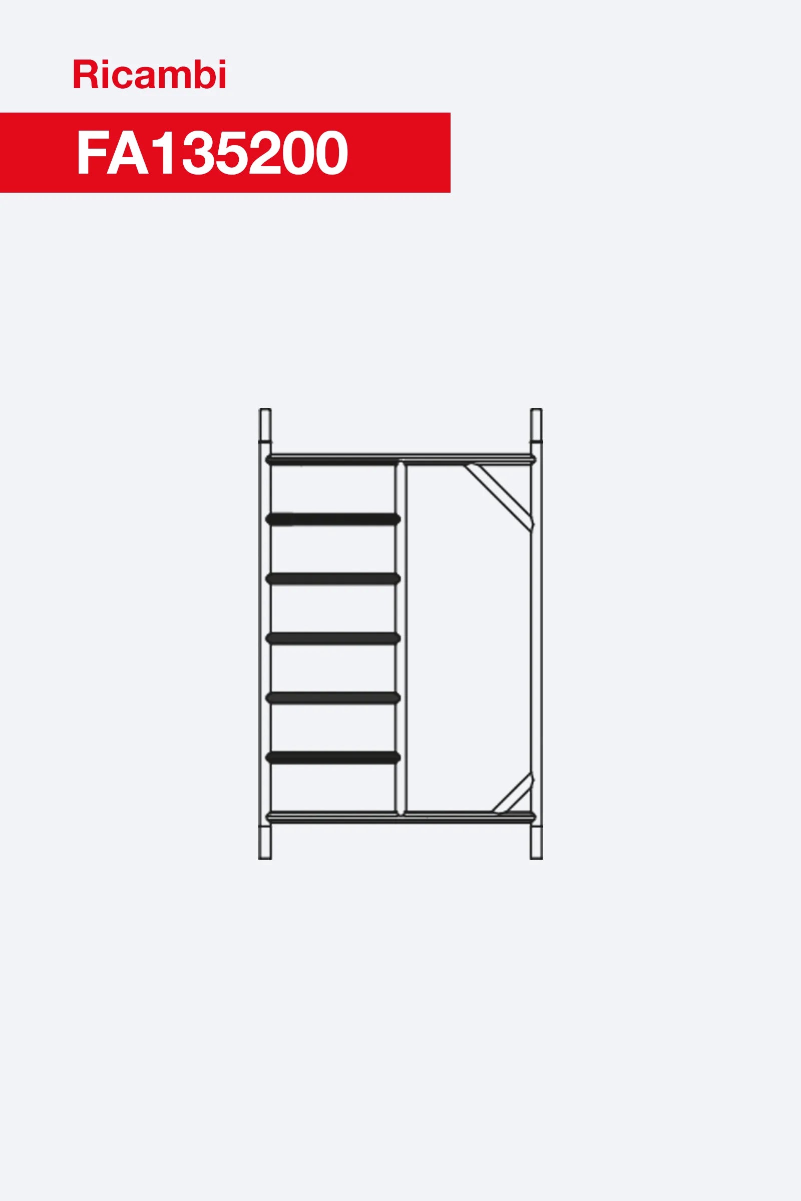 Fiancata larga aperta FA135200 Faraone per trabattelli Top System con base 135 cm