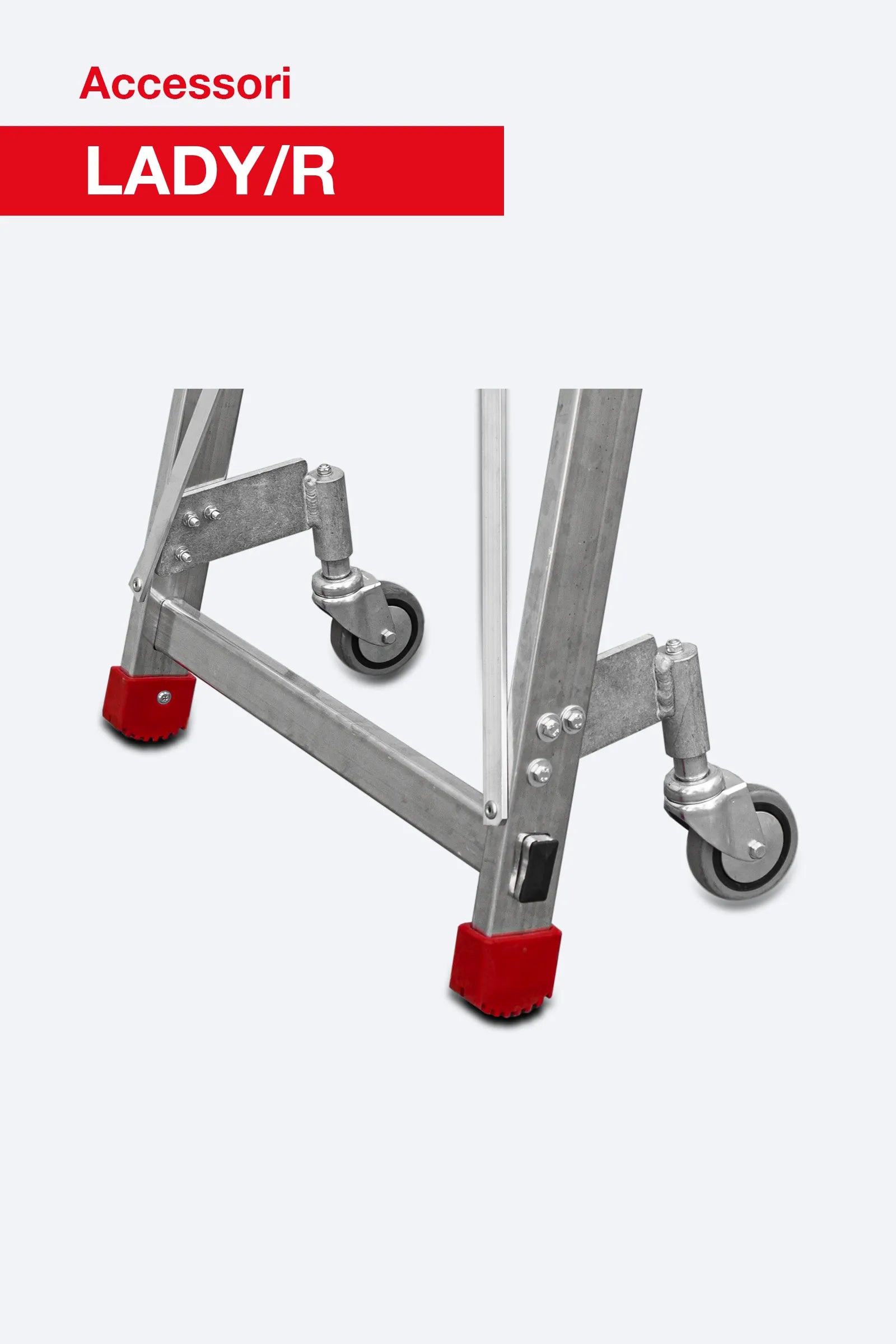 Ruote retrattili e barra rigida LADY/R Faraone per scale Lady, Domus, ND e sgabelli NDL