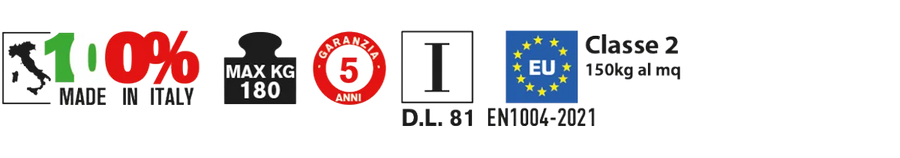 Pittogrammi tecnici e certificazioni del prodotto Rapido Super RS160 – Trabattello in alluminio 75x160