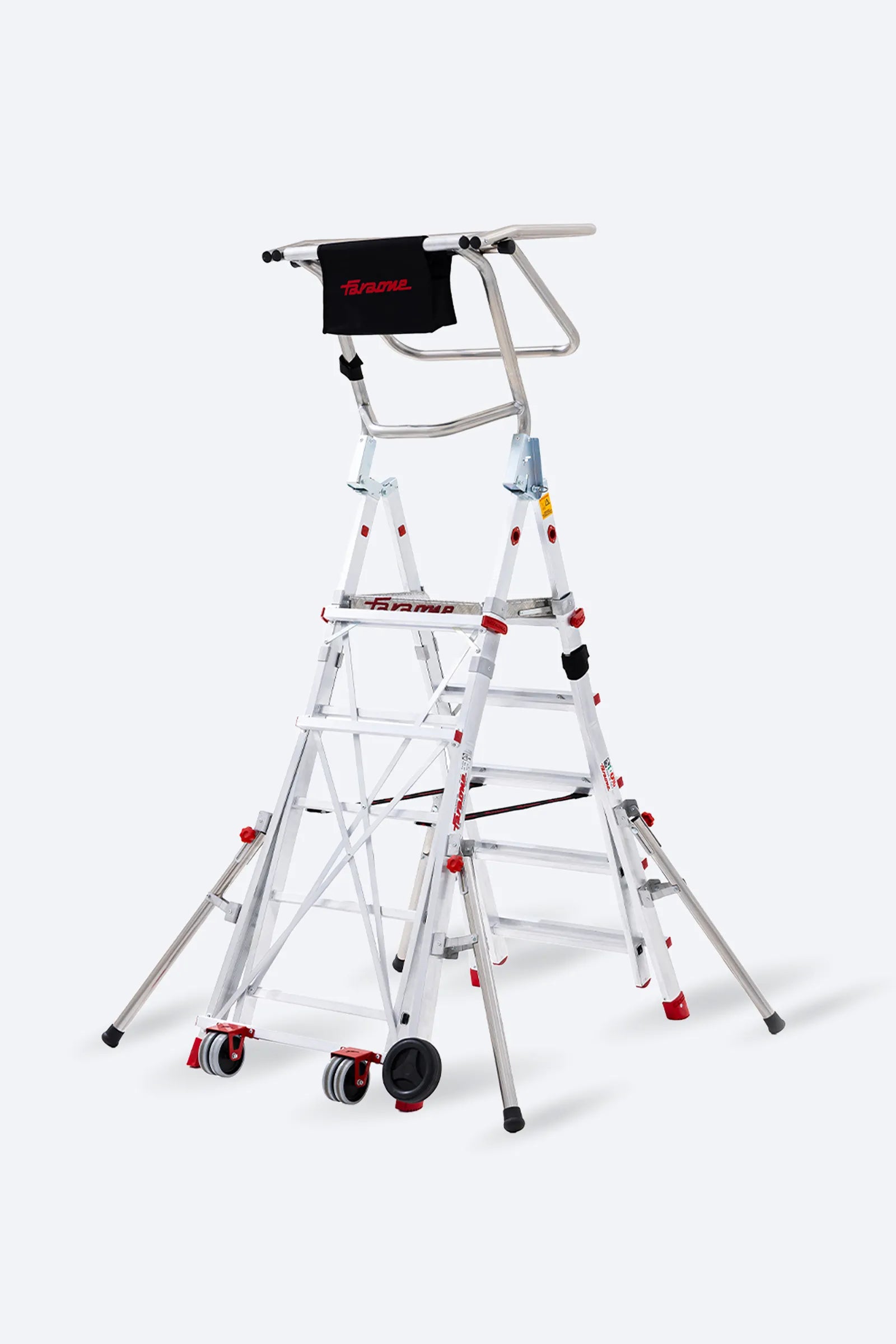 Scala professionale in alluminio a forbice telescopica con piattaforma PLS Faraone
