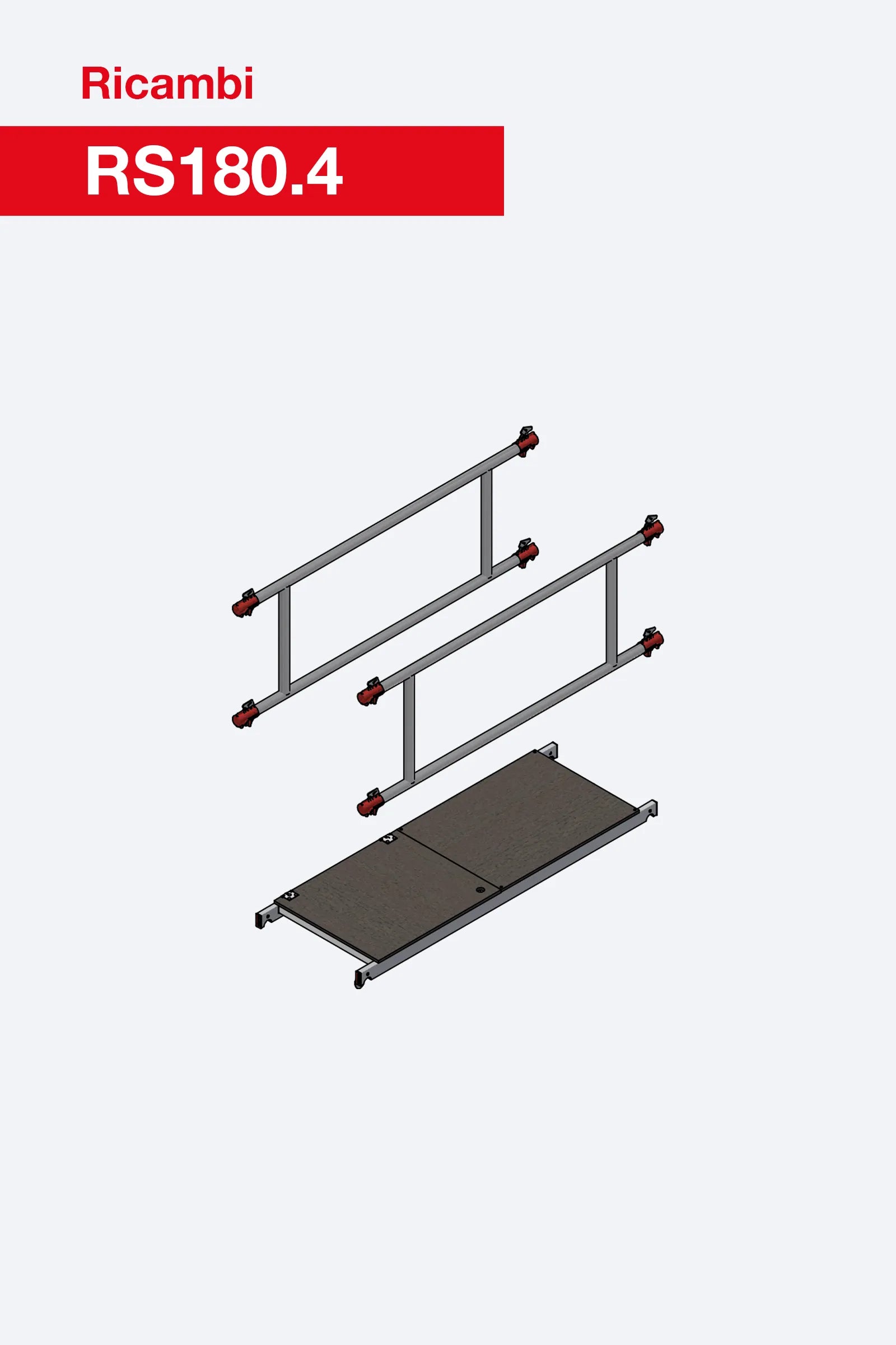 Modulo piano lavoro e parapetti RS180.4 Faraone per trabattelli Rapido Super 100×180