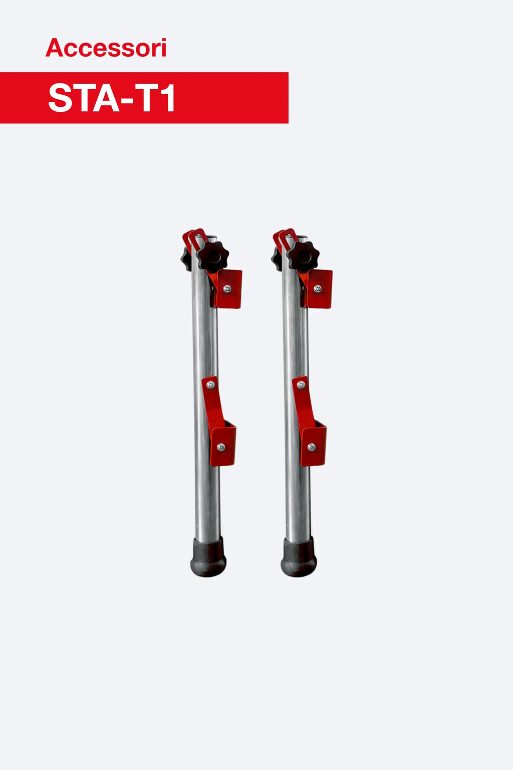 Coppia stabilizzatori richiudibili STA-T1 per scale professionali in alluminio in appoggio T.1, Sella e SAS. Accessorio originale Faraone.